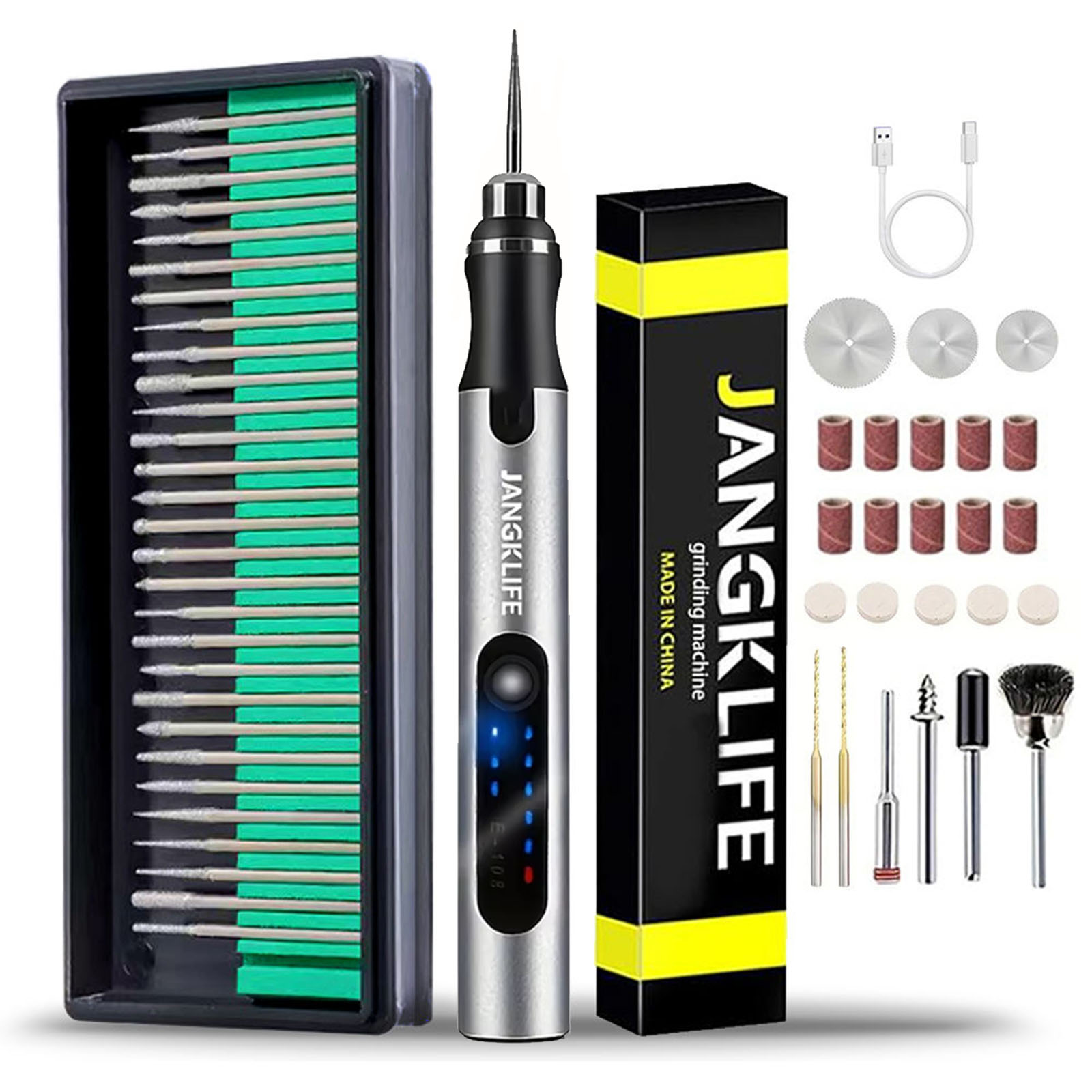 Cordless Rotary Tool Kit Accessories - Zestaw narzędzi obrotowych bezprzewodowych USB JANGKLIFE