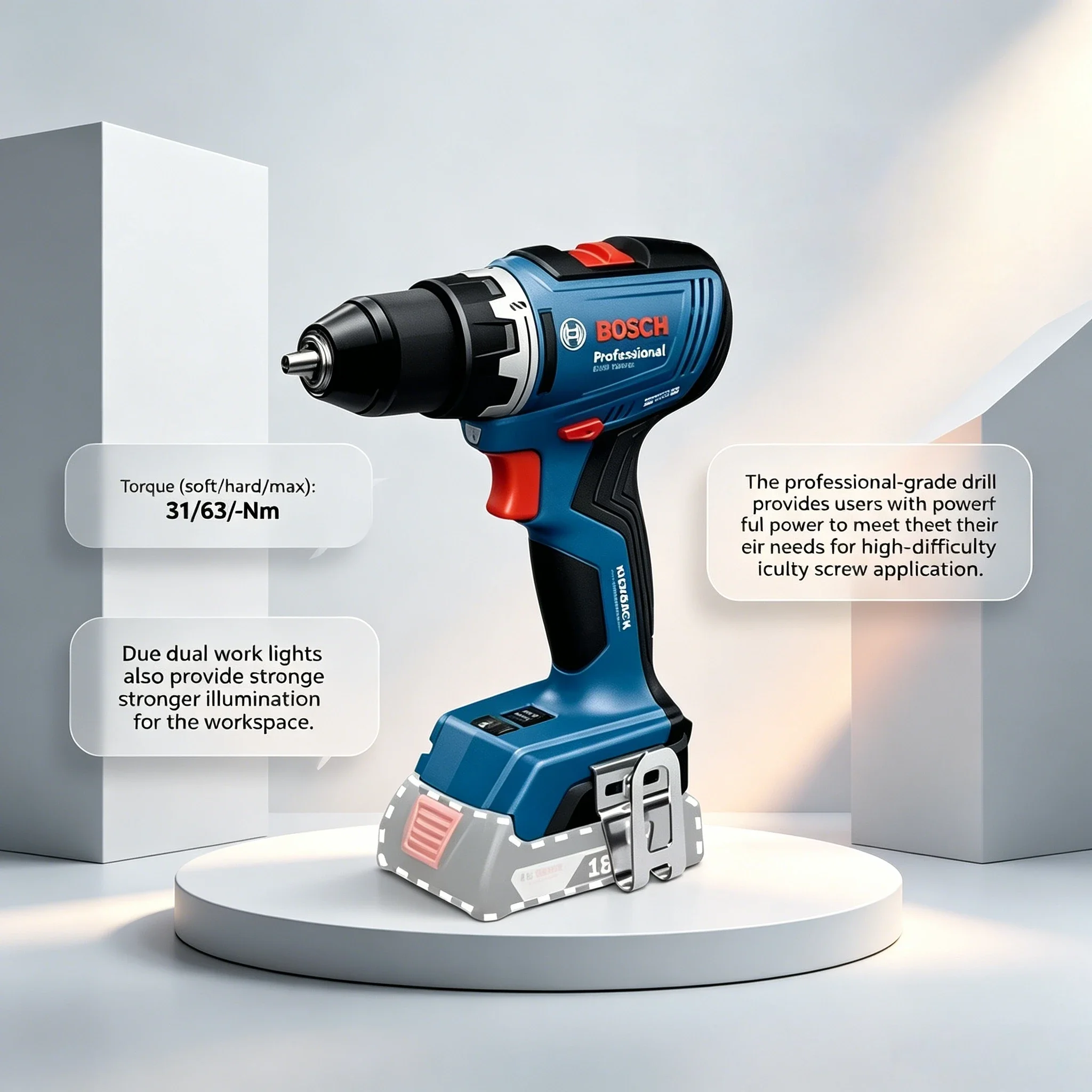 Brushless Cordless Electric Drill 18V - Wiertarko-wkrętarka akumulatorowa Bosch GSR 18V-65 bezszczotkowa
