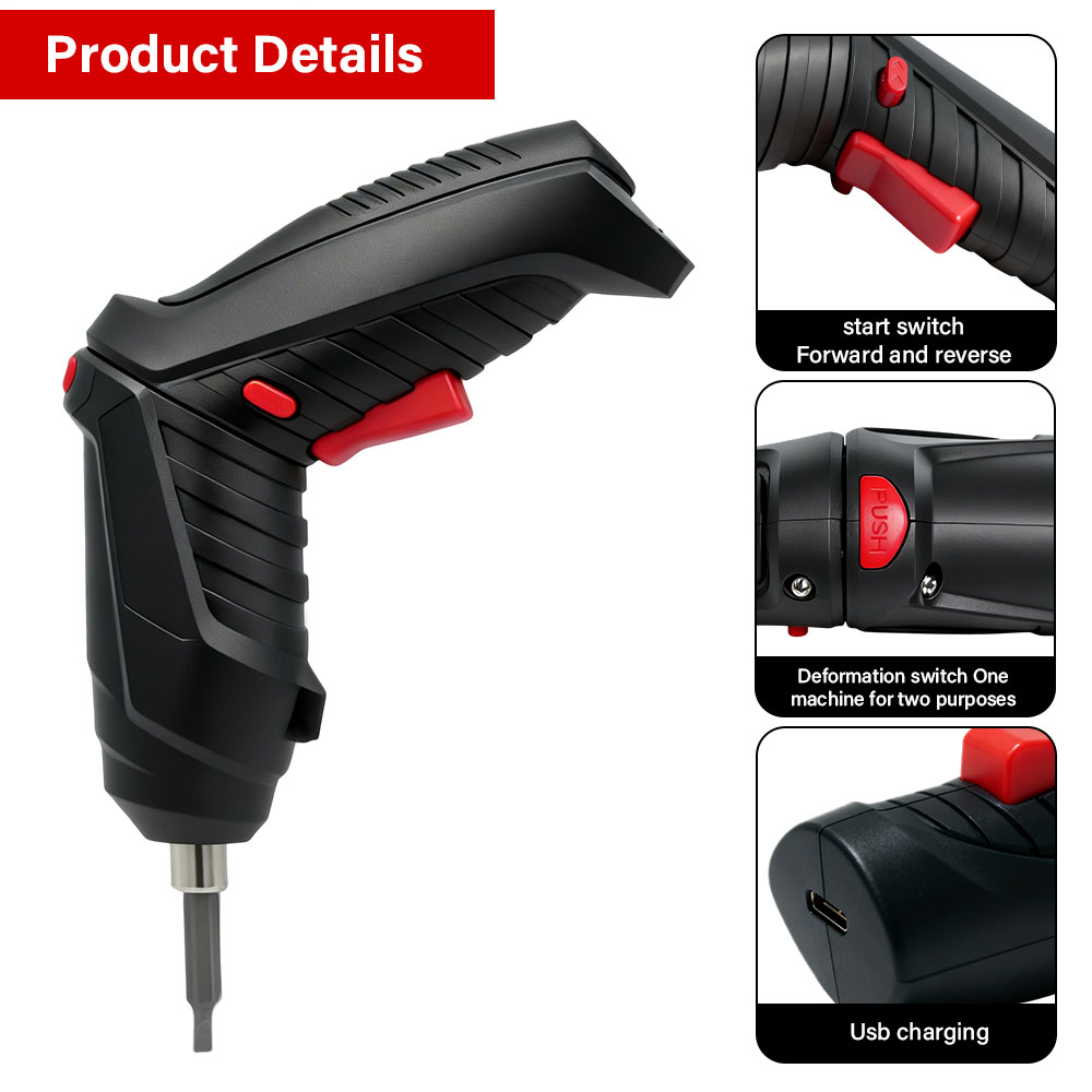 Electric Screwdriver Rechargeable Usb - Wielofunkcyjny zestaw akumulatorowych wkrętaków elektrycznych Li-ion