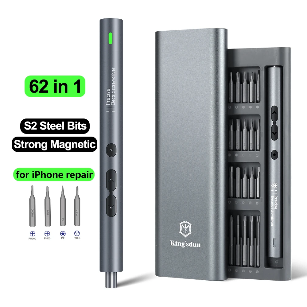 Electric Screwdriver Rechargeable Usb - 62/6 w 1 Zestaw precyzyjnych wkrętaków