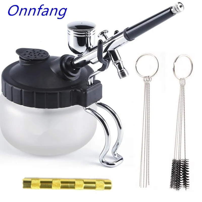 Airbrush Kit With Mini Compressor - Airbrush Cleaning Pot stabilizator butelki uchwyt
