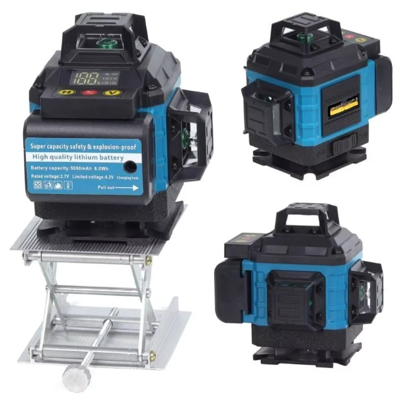 Laser Level 16 Lines 4D Green - Cyfrowy 16-liniowy laserowy poziomica 4D z