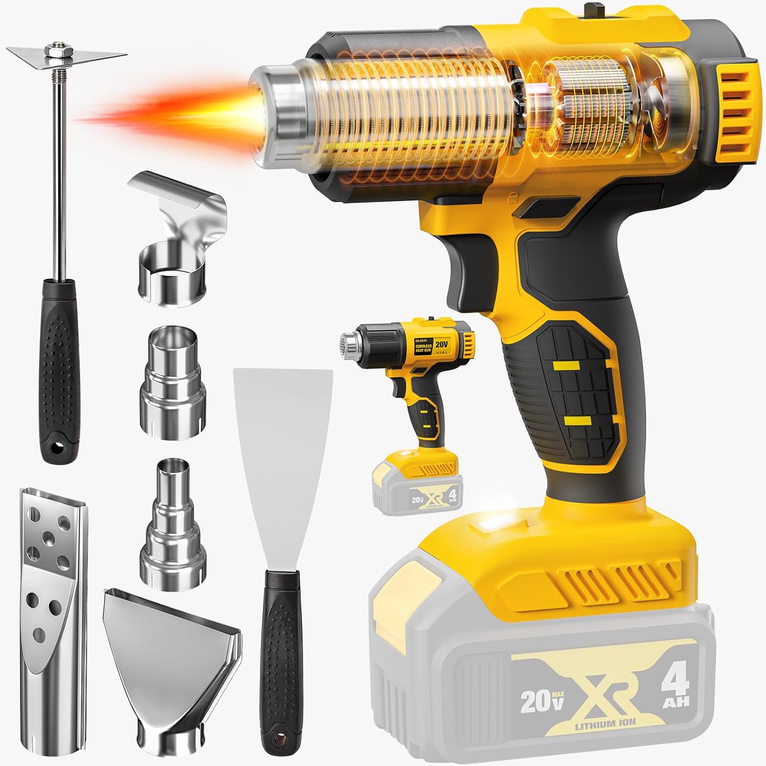 Cordless Heat Gun For Shrink Tubing - Bezprzewodowa opalarka kompatybilna z akumulatorem 20V,