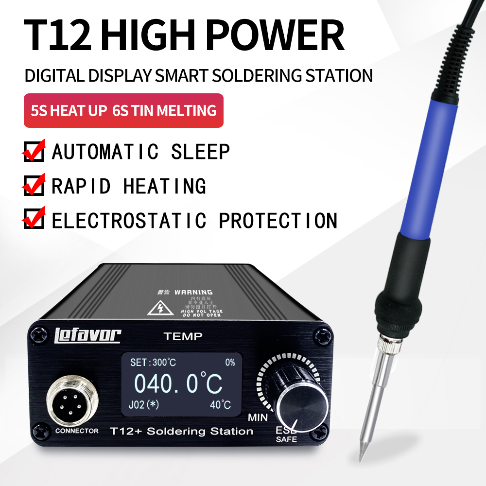 Digital Soldering Station T12 - Stacja lutownicza T12+ lutownica 1,3 cala
