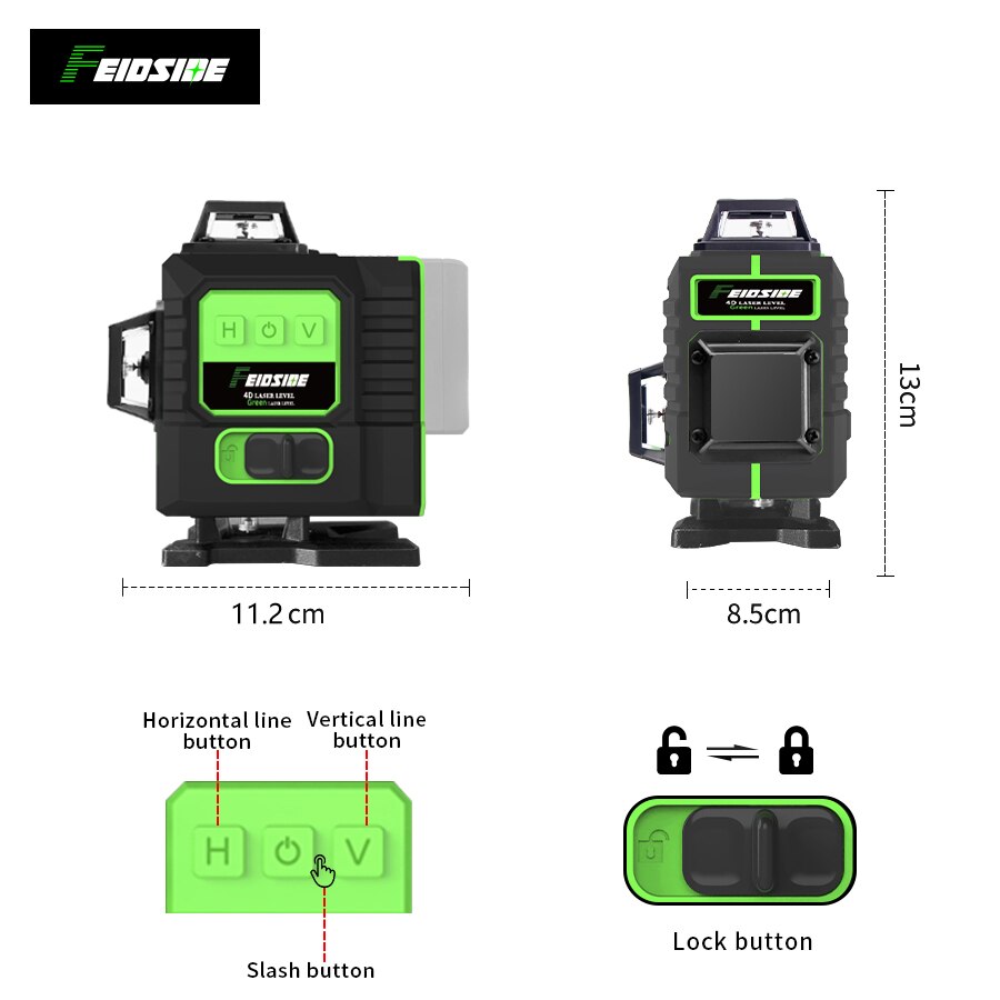 FEIDSIDE 16/12 Lines 4D/3D Las – Laser Level 16 Lines 4D Green recenzja i cena
