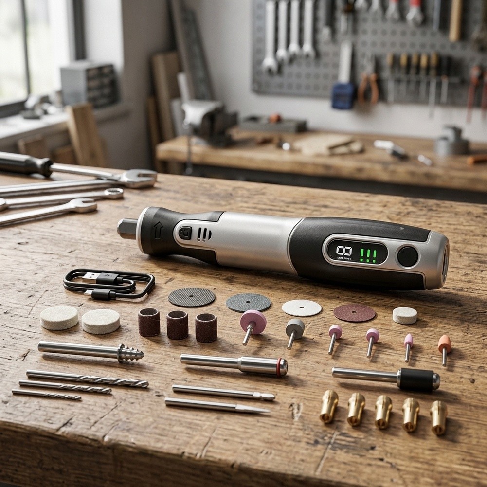 Bezprzewodowy elektryczny zest – Cordless Rotary Tool Kit Accessories recenzja i cena