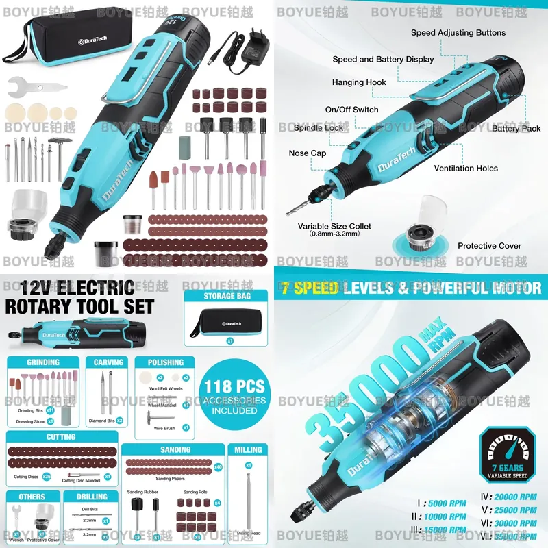 Akumulatorowa szlifierka rotac – Cordless Rotary Tool Kit Accessories recenzja i cena