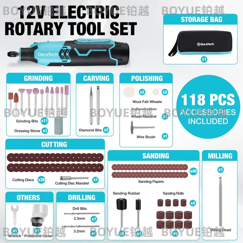Akumulatorowa szlifierka rotac – Cordless Rotary Tool Kit Accessories recenzja i cena