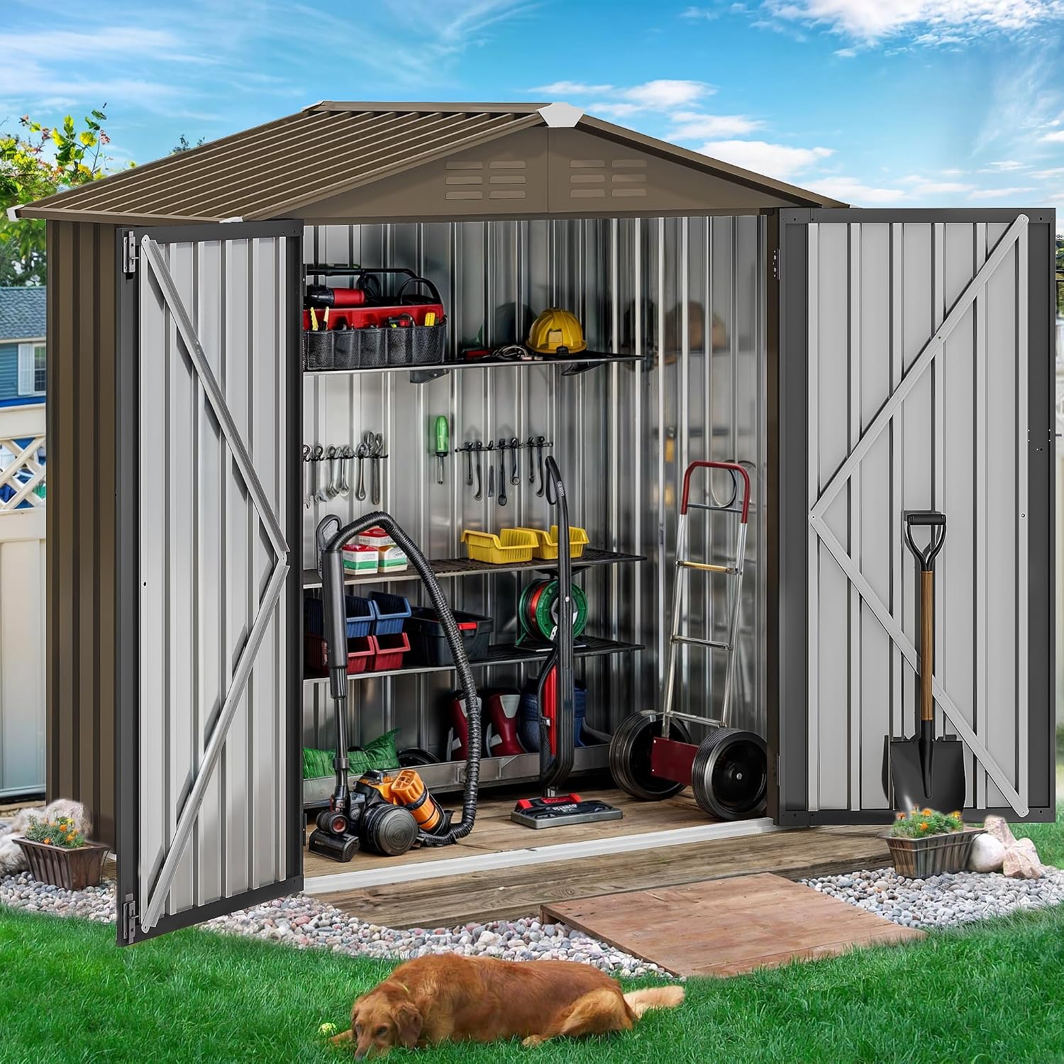 Metalowy schowek ogrodowy 6x4  – Garden Tools recenzja i cena