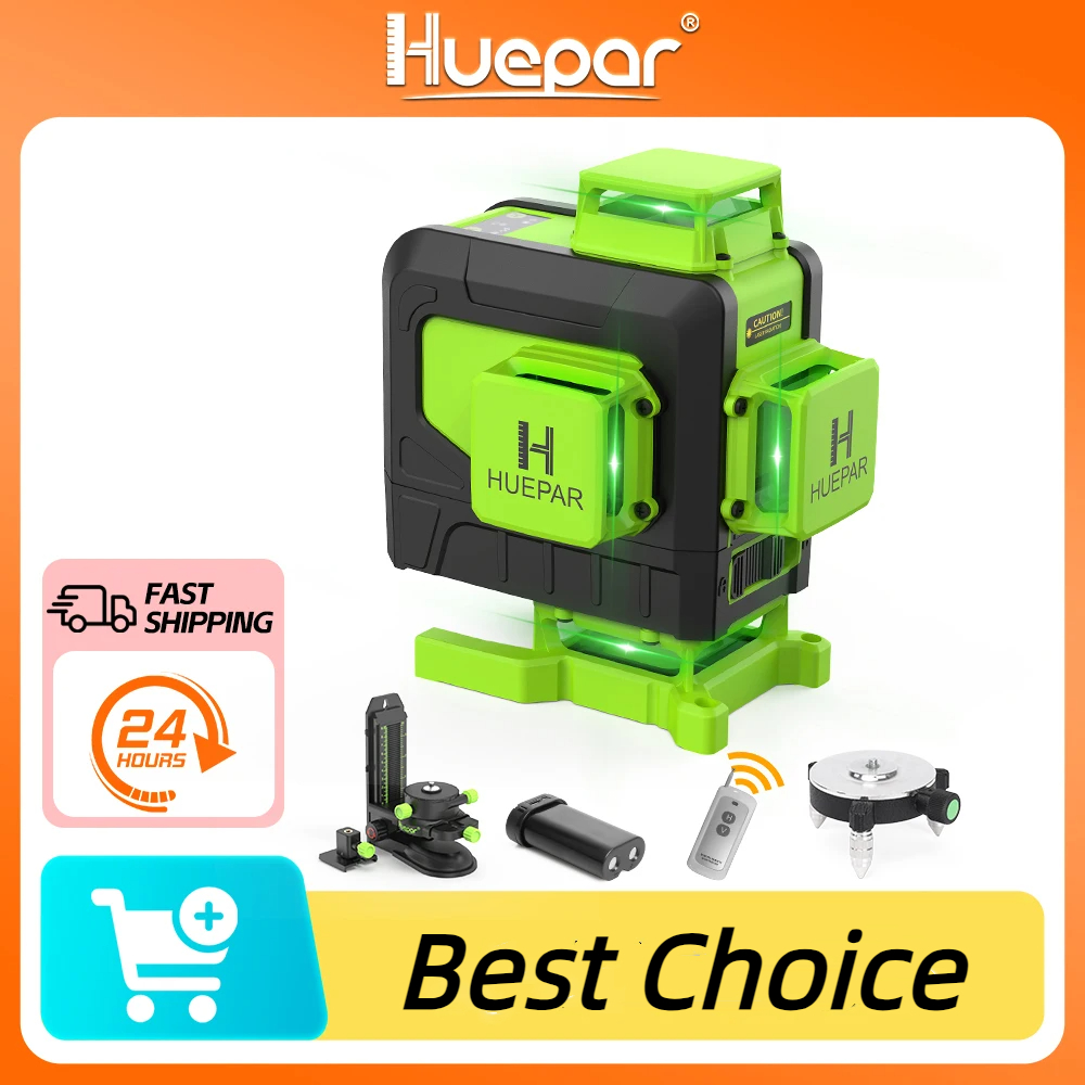 Huepar 16-liniowa poziomica la – Laser Level 16 Lines 4D Green recenzja i cena