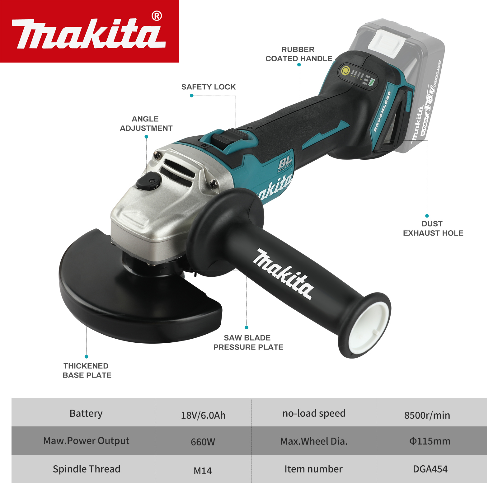 Szlifierka kątowa akumulatorow – Brushless Angle Grinder Battery Powered recenzja i cena