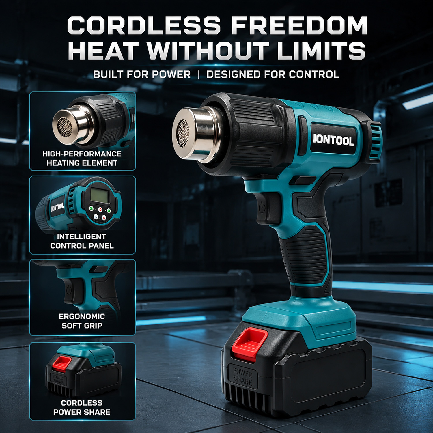 IONTOOL 550 ℃   Bezprzewodowa  – Cordless Heat Gun For Shrink Tubing recenzja i cena