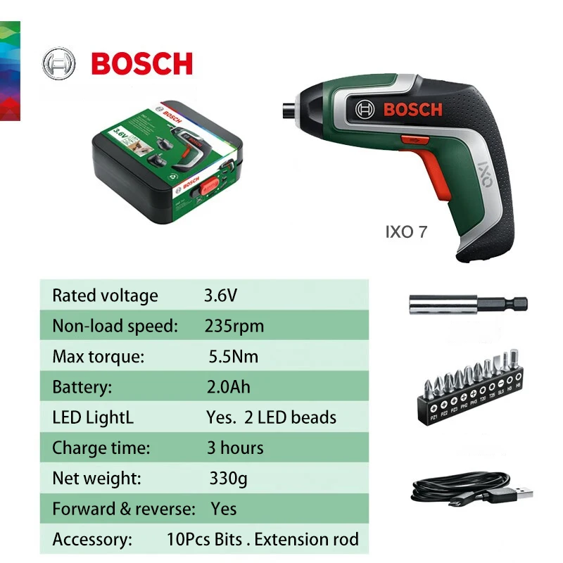 Bosch IXO7 Wielofunkcyjne Elek – Electric Screwdriver Rechargeable Usb recenzja i cena
