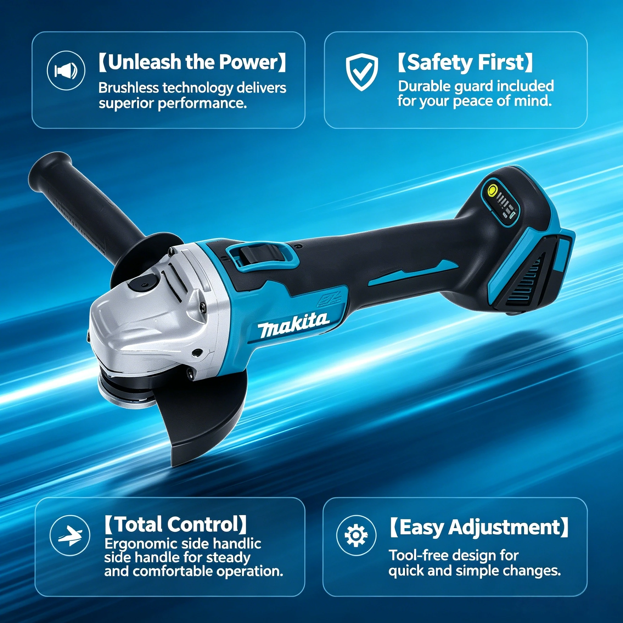 Makita DGA404 125MM Bezszczotk – Brushless Angle Grinder Battery Powered recenzja i cena