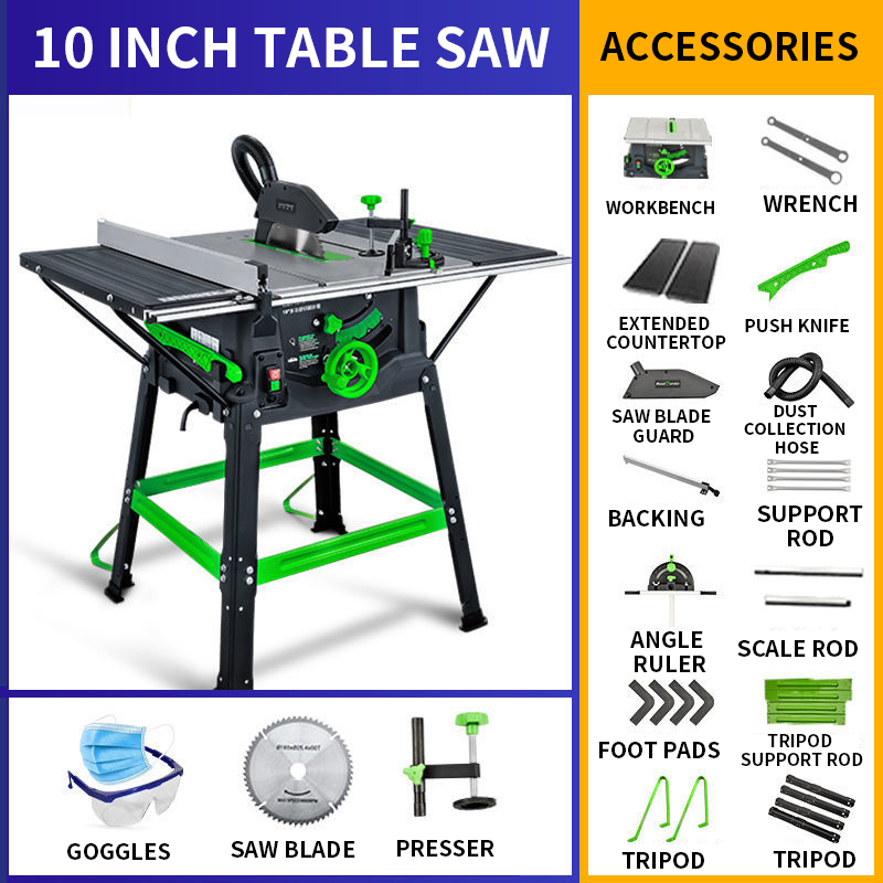 Piła stołowa 10 cali 1800W Wys – Mini Table Saw For Woodworking recenzja i cena