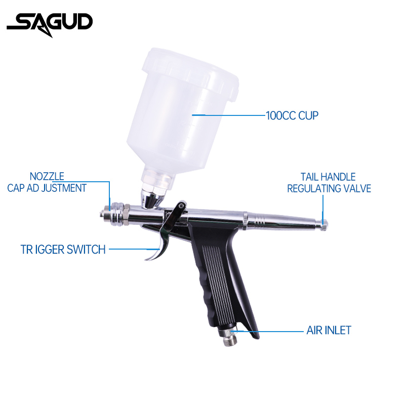 Aerograf z podajnikiem grawita – Airbrush Kit With Mini Compressor recenzja i cena